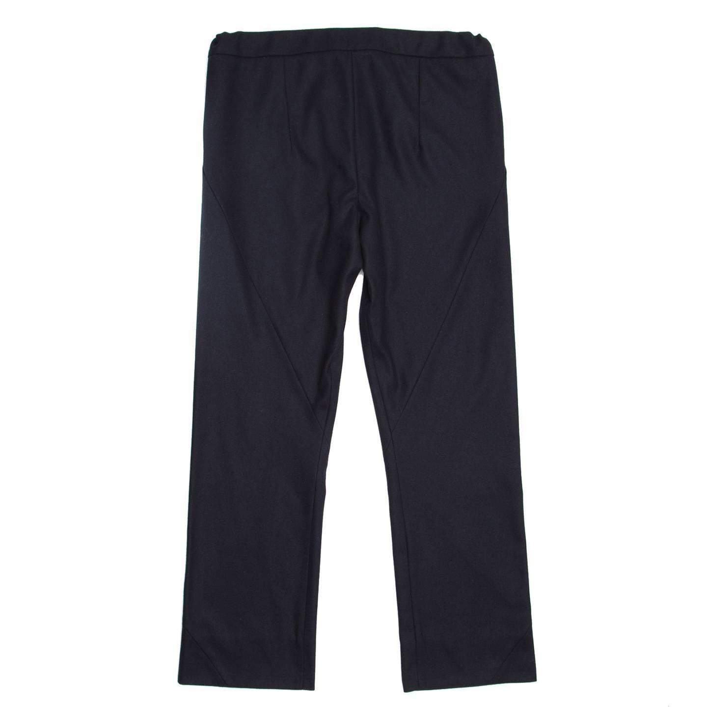 Black Marni Navy Wool Drawstring Pants For Sale
