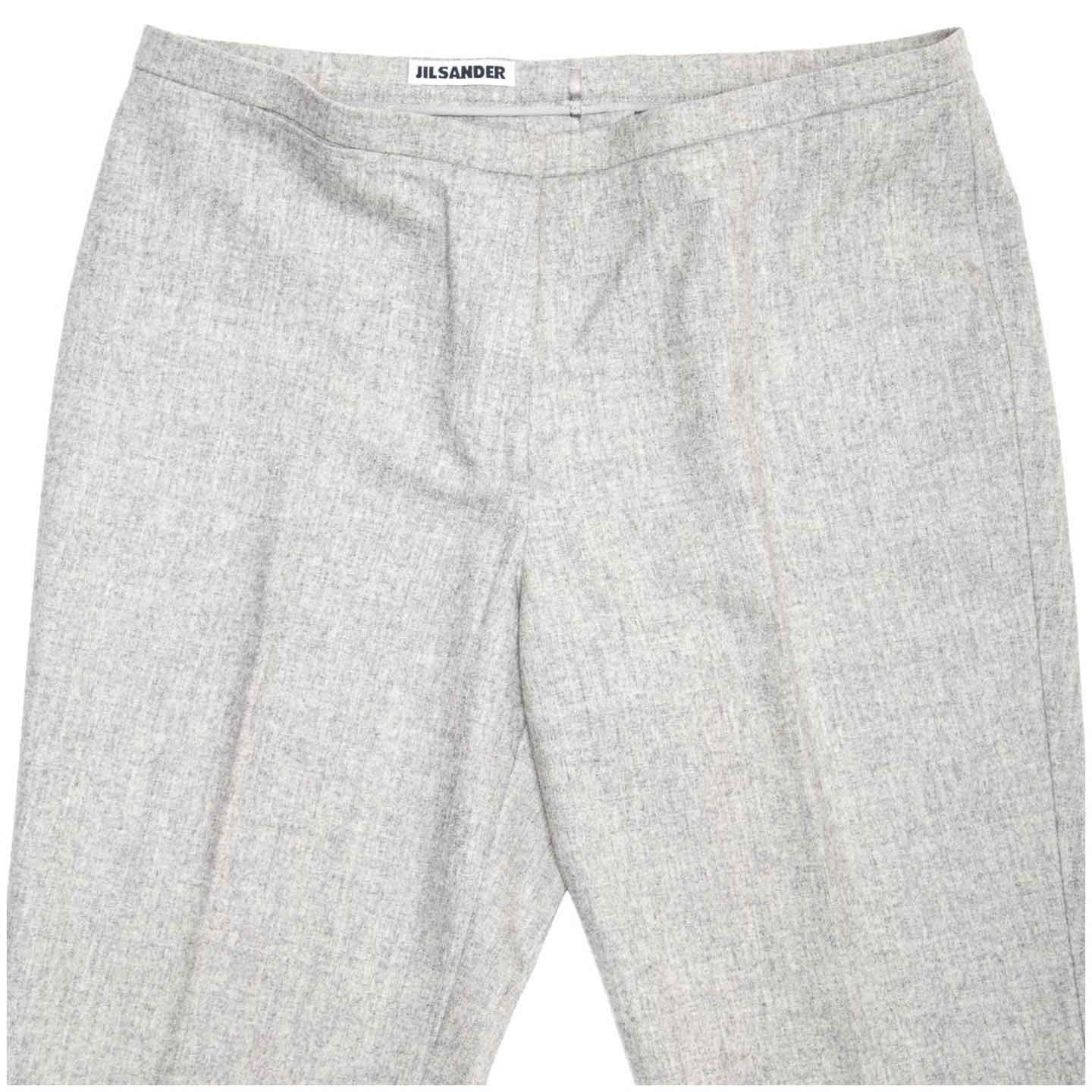 Women's Jil Sander Grey Wool Classic Pants For Sale