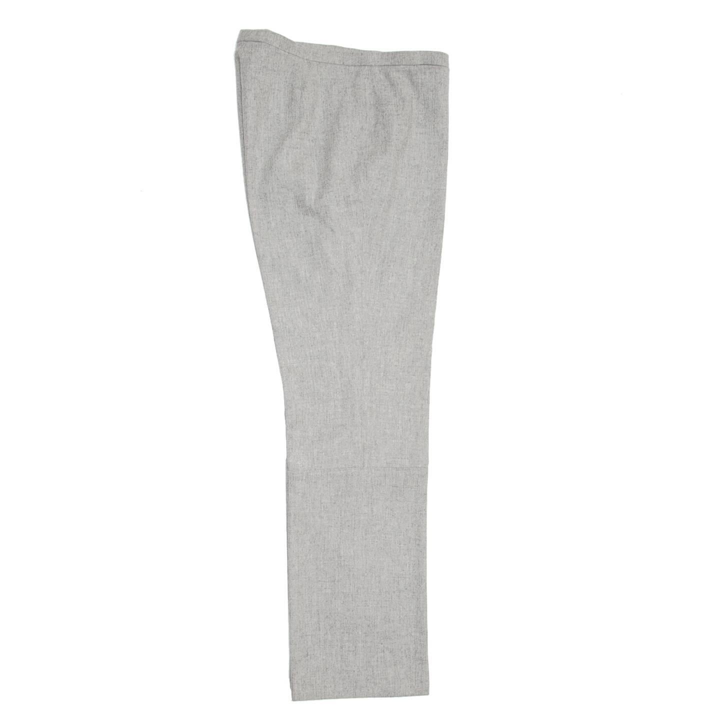 Jil Sander Grey Wool Classic Pants In Excellent Condition For Sale In Brooklyn, NY