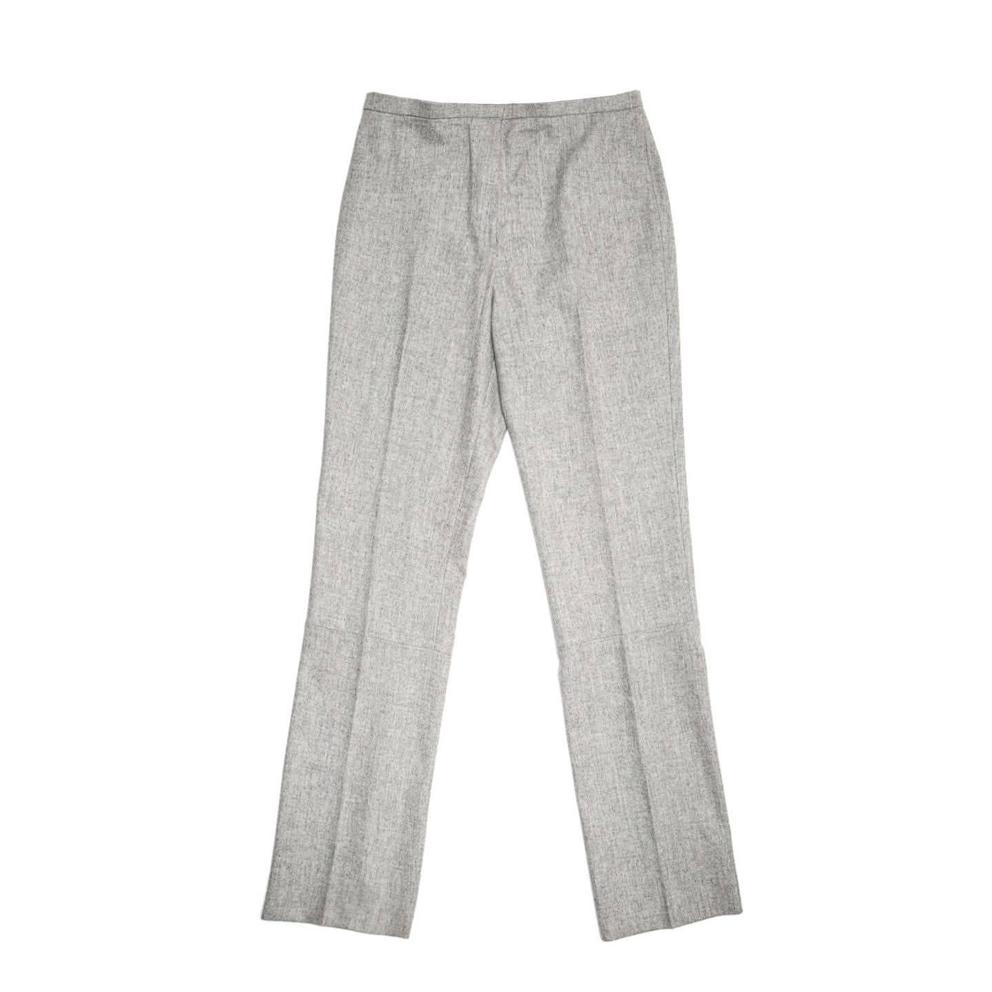Jil Sander Grey Wool Classic Pants For Sale
