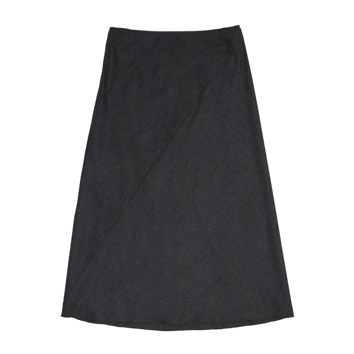 Jil Sander Grey Wool A-Shape Skirt For Sale