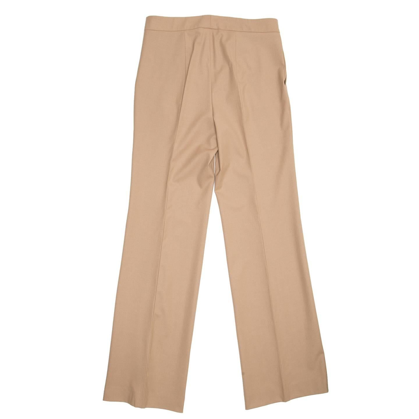 camel wool trousers