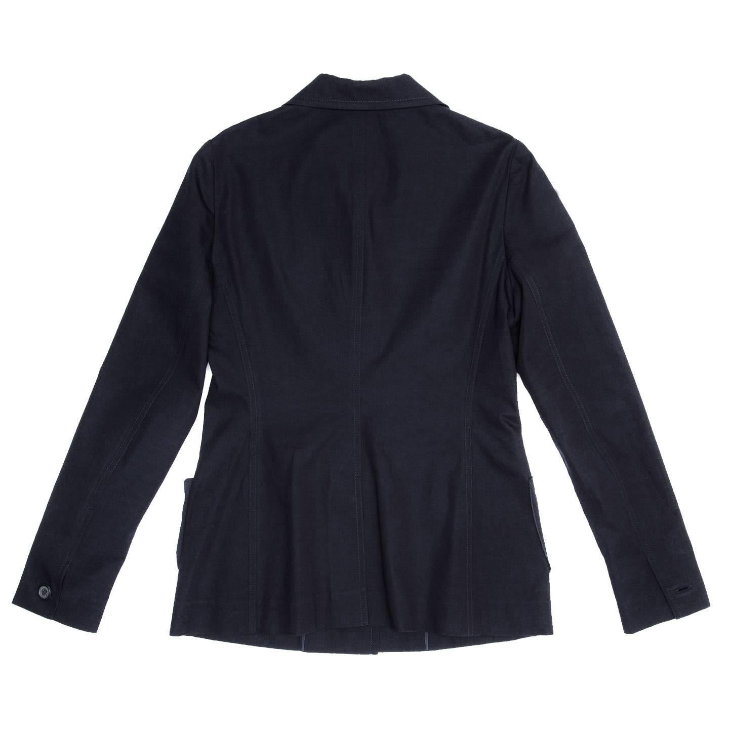 Black Prada Navy Cotton Casual Jacket For Sale