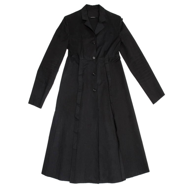 Prada Black Cotton Princess Cut Coat For Sale at 1stDibs | flared ...