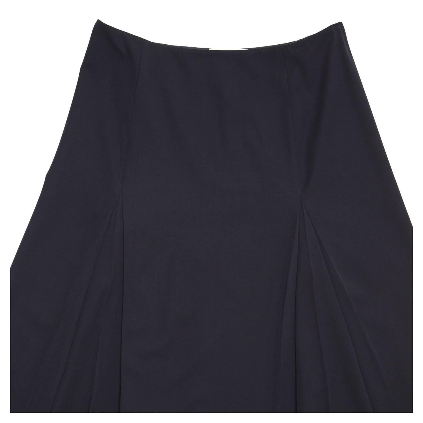 Prada Midnight Blue Wool Skirt In Good Condition For Sale In Brooklyn, NY