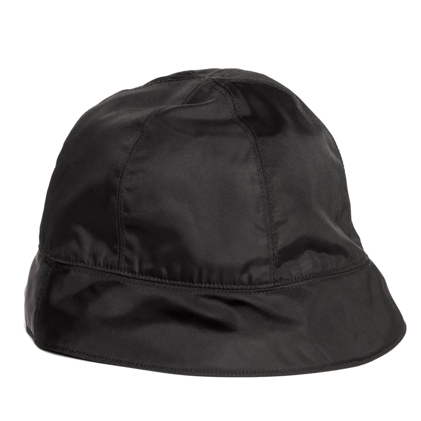 prada black nylon cap