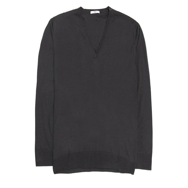 Prada Anthracite Cashmere and Silk Sweater For Sale at 1stDibs