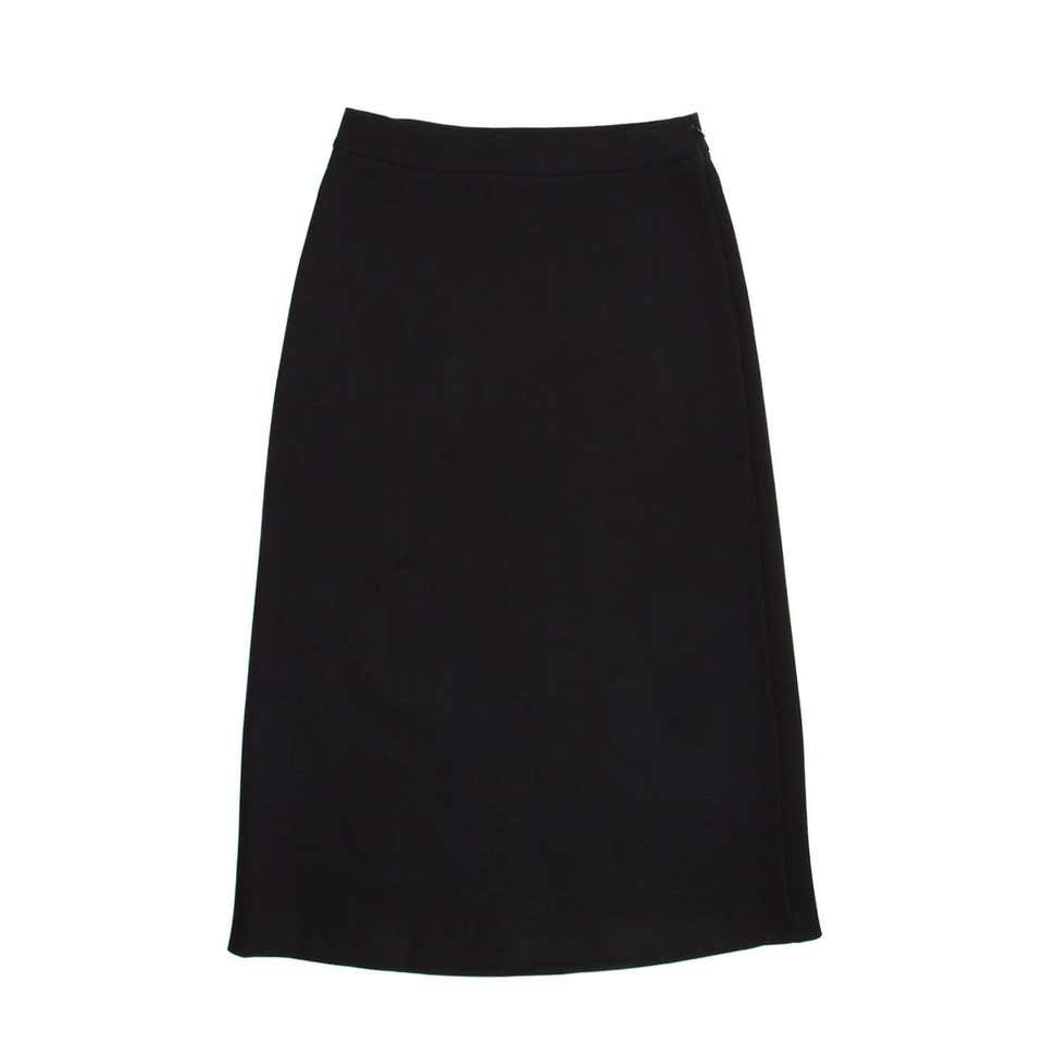 Prada Black Wool A-Line Skirt For Sale at 1stDibs | black wool a line ...