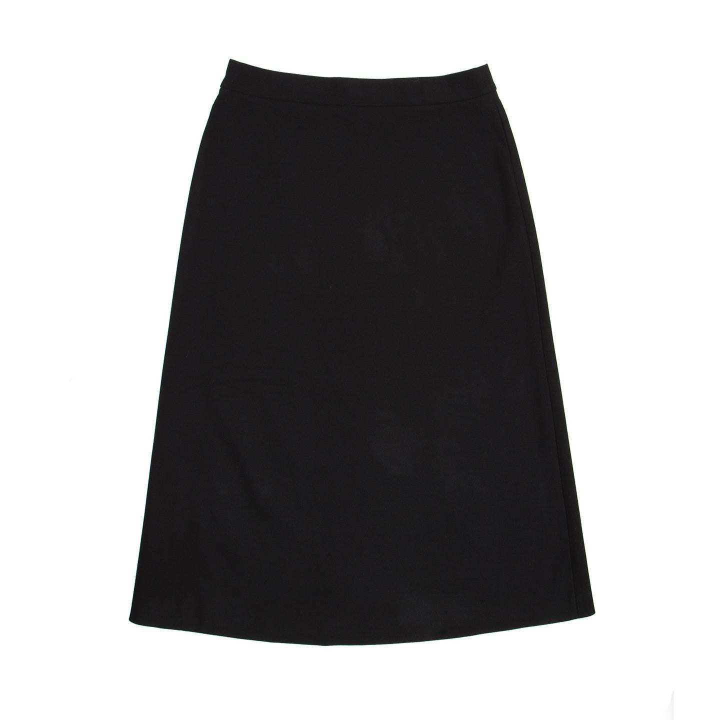 black wool a line skirt