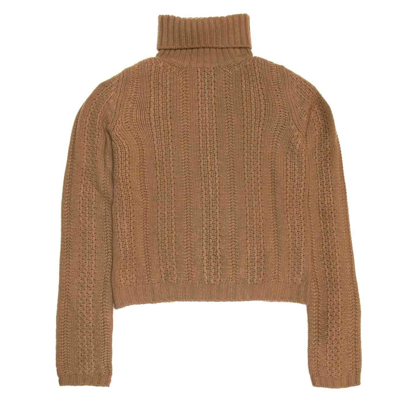 Brown Prada Camel Roll Neck Sweater For Sale