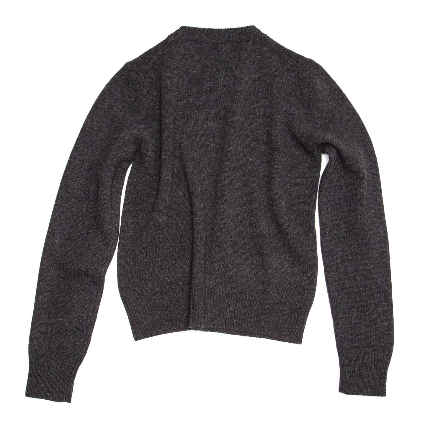 charcoal gray cashmere sweater