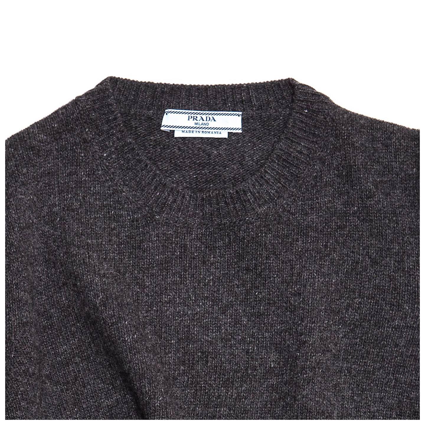Black Prada Charcoal Grey Cashmere Sweater For Sale