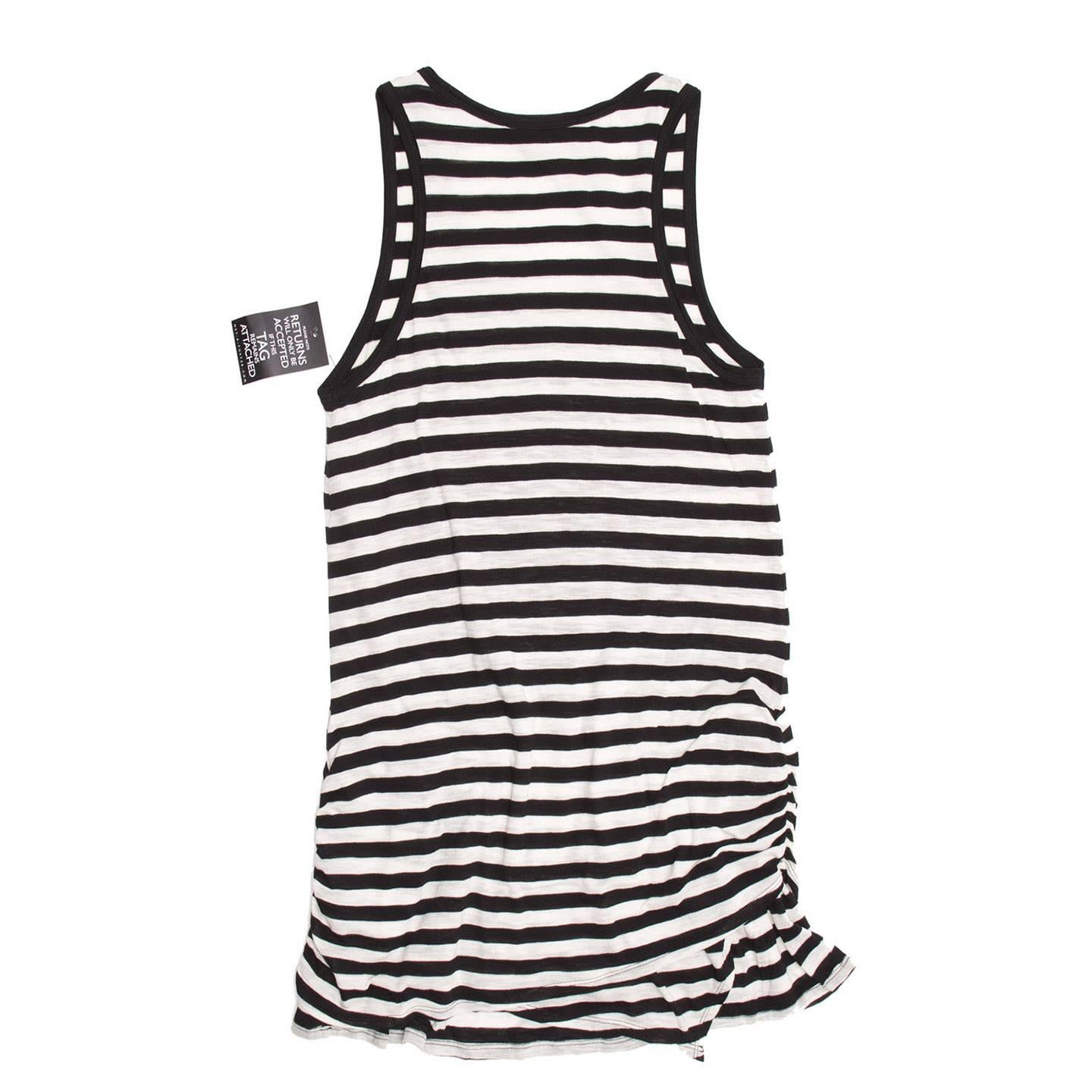 black and white striped tank dress