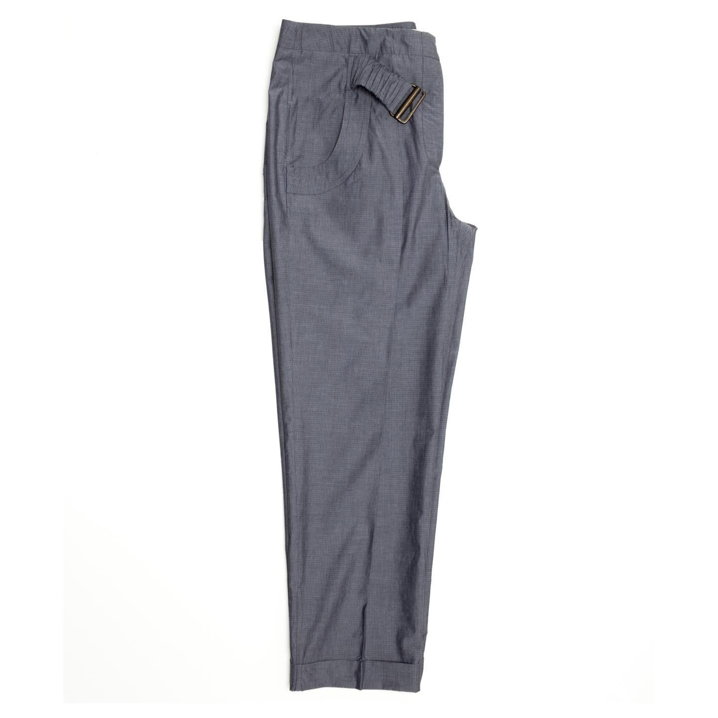 Stella McCartney Grey Check Pleated Pants In Excellent Condition For Sale In Brooklyn, NY