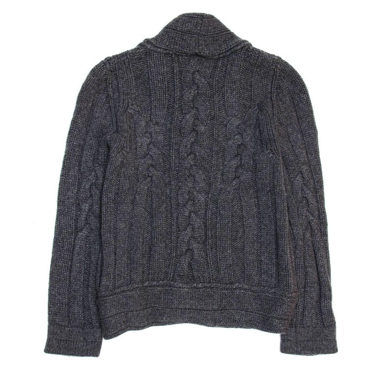 Proenza Schouler Grey Cable Knit Short Cardigan For Sale at 1stDibs ...