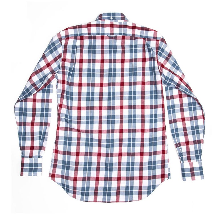 Thom Browne Blue White Red Plaid Shirt For Man at 1stDibs | blue and ...