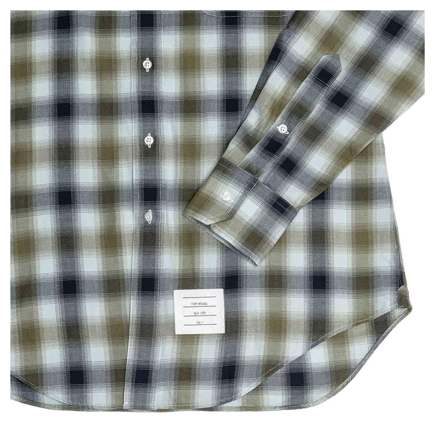 Thom Browne Blue & Green Plaid Shirt For Man In New Condition In Brooklyn, NY