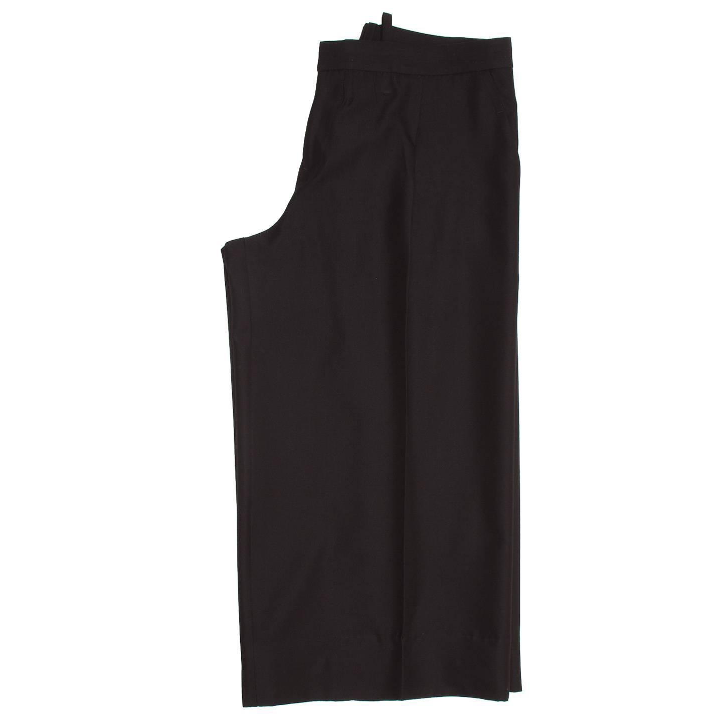 Women's Yohji Yamamoto Black Baggy Wide Legged Pants