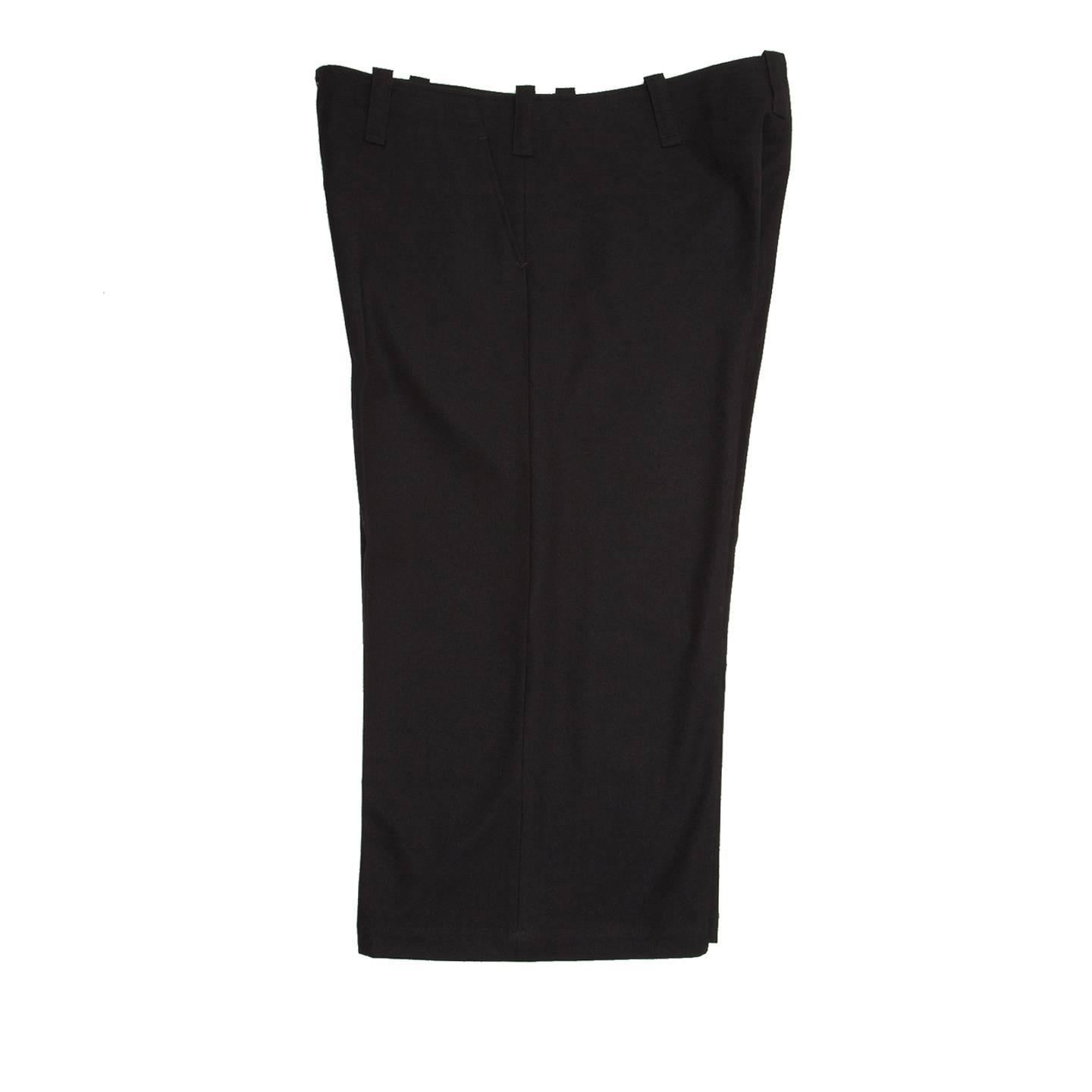 Women's Yohji Yamamoto Black Wide Legged Slack Pants