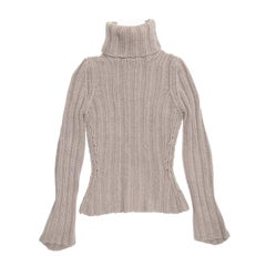 Yves Saint Laurent Grey Cashmere Turtleneck Sweater 11