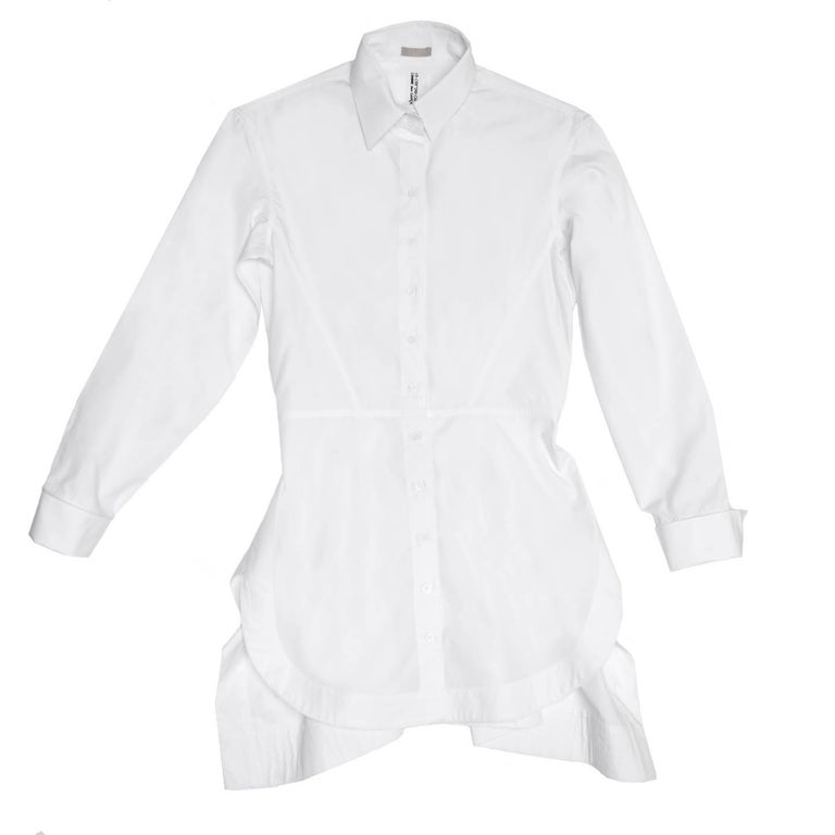 Alaïa White Long Cotton Shirt For Sale at 1stDibs