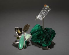 Studio Greytak 'Chrysoprase Bracelet On Malachite' With Ammolite & Labradorite