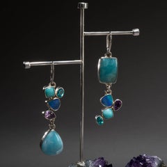 Studio Greytak 'Larimar Earrings on Amethyst' With Opal and Apitite