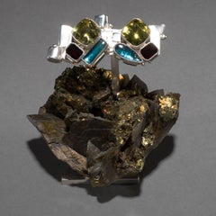 Studio Greytak ' Lemon Quartz Cufflinks On Galena' With Garnet & Tourmaline