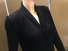 1990s Issey Miyake Black "Pleats Please" Vintage Jacket Blouse Blazer Size Large