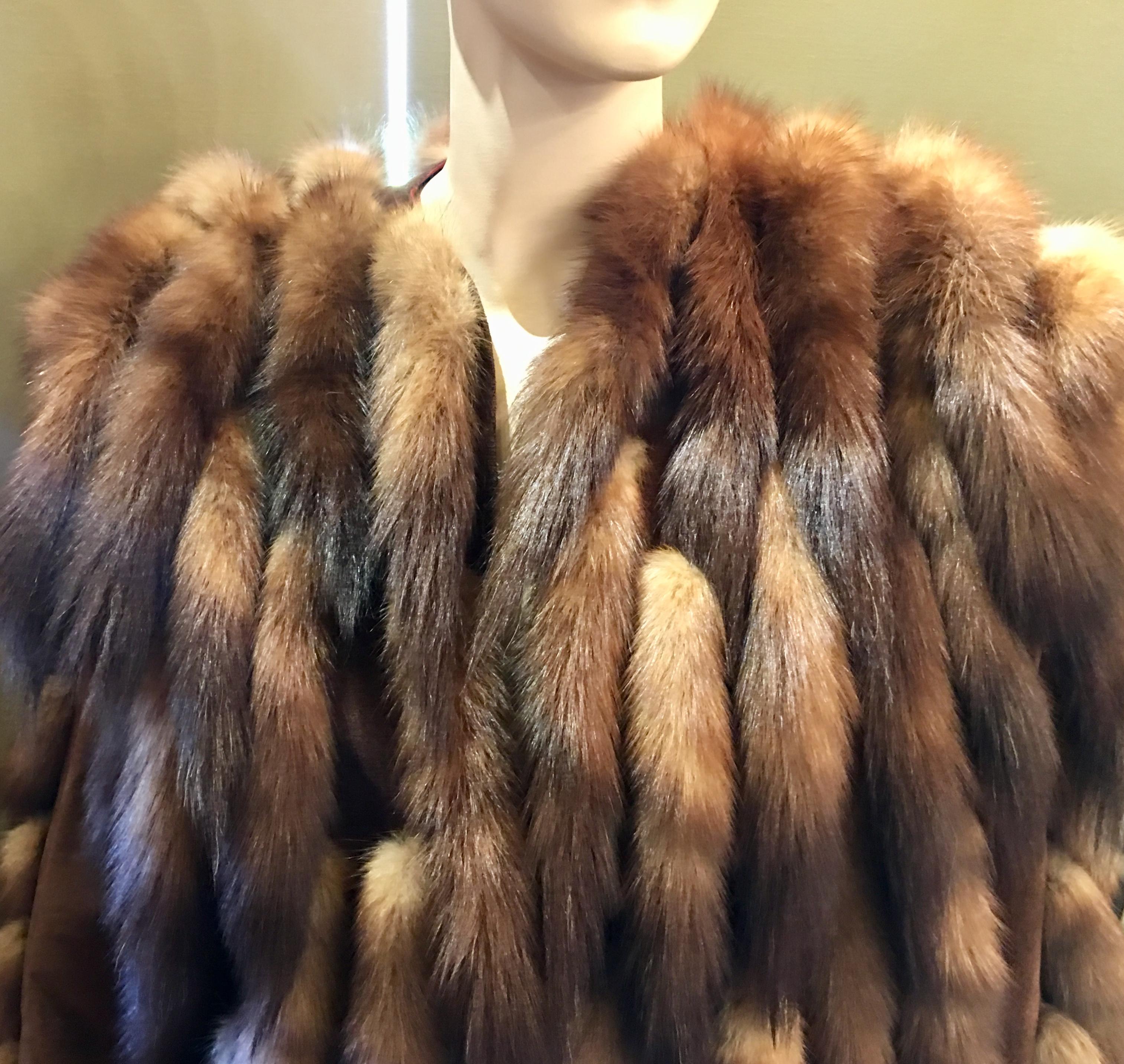 Opulent 1980s Russian Sable Tail Brown Suede Jacket by Amen Wardy Newport Beach 1