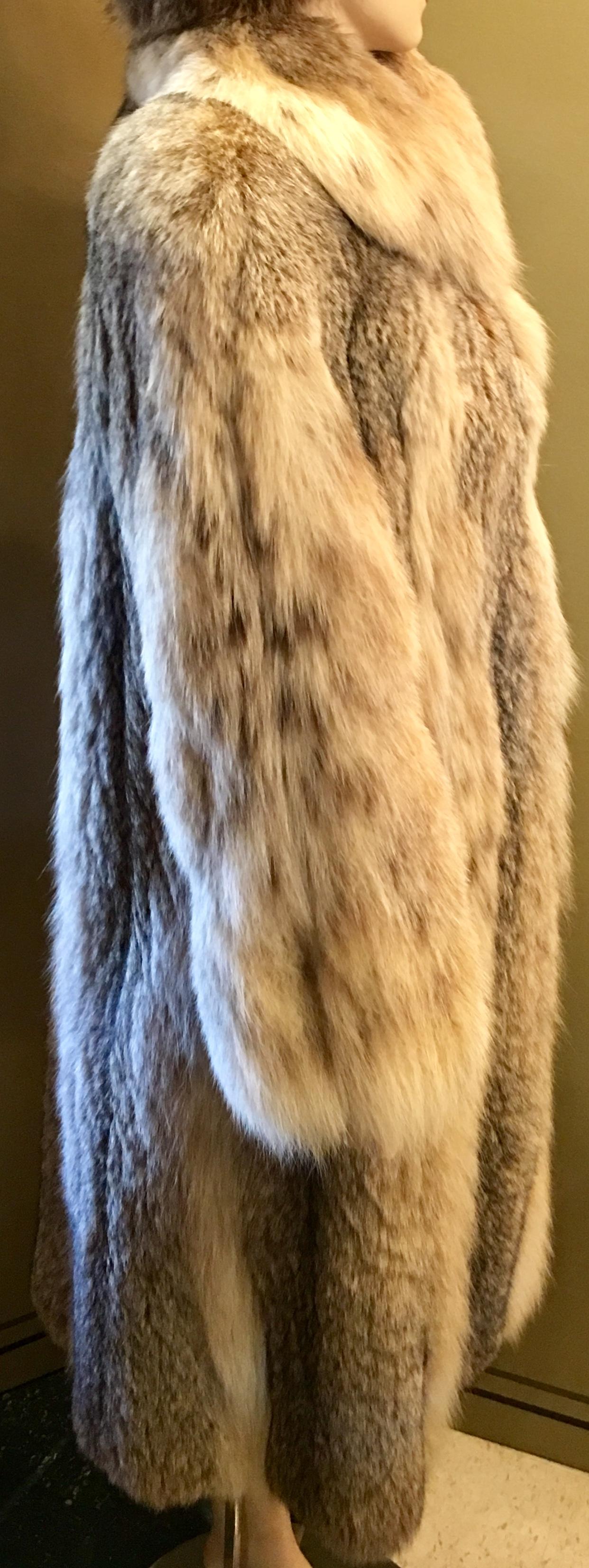 Brown Sumptuous Siberian Lynx Fur Coat by Revillion Paris New York Full Length