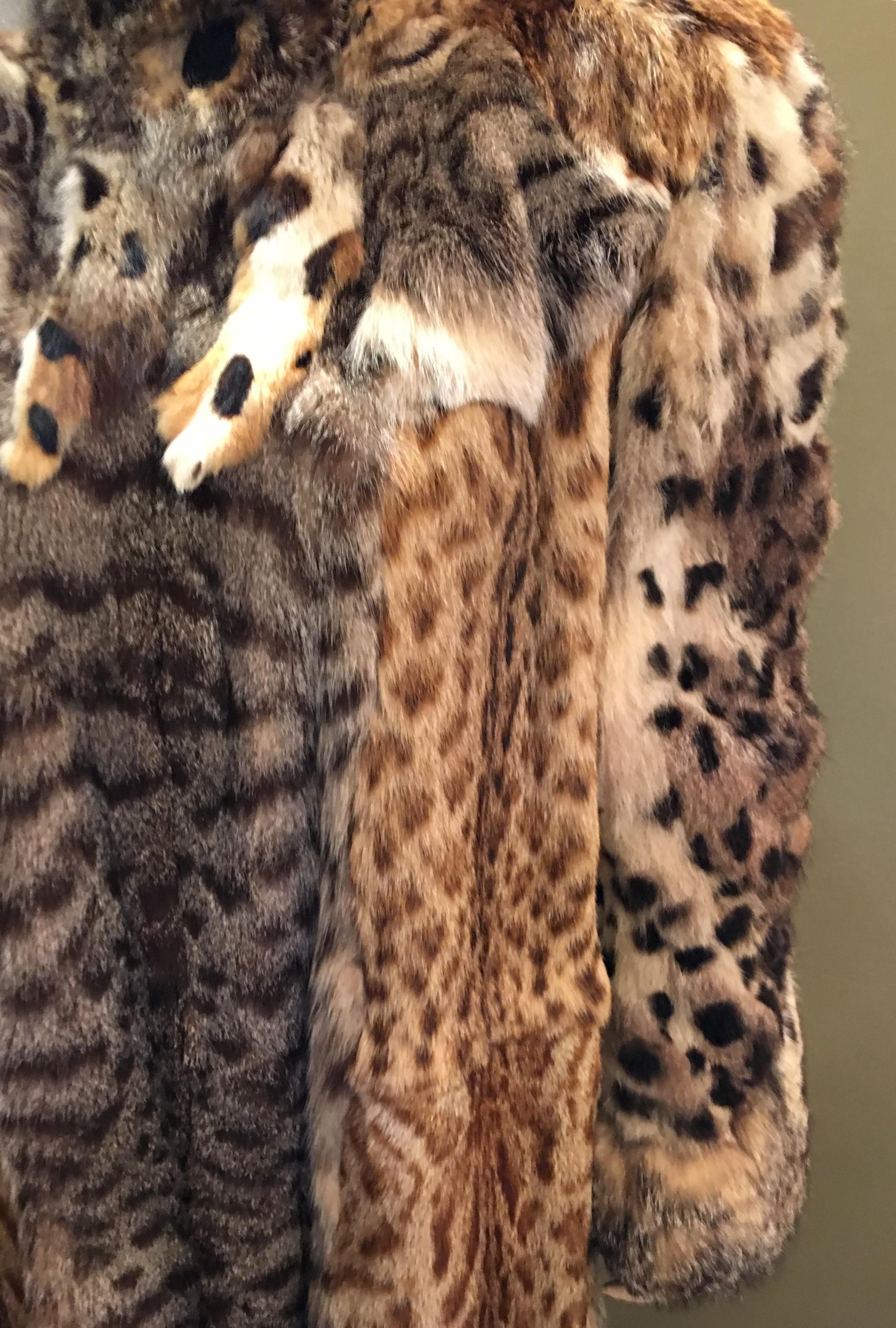 Women's Sexy German Christine Vogdt 1970s Lynx Fur Stroller Length Coat US Size 8 Medium For Sale
