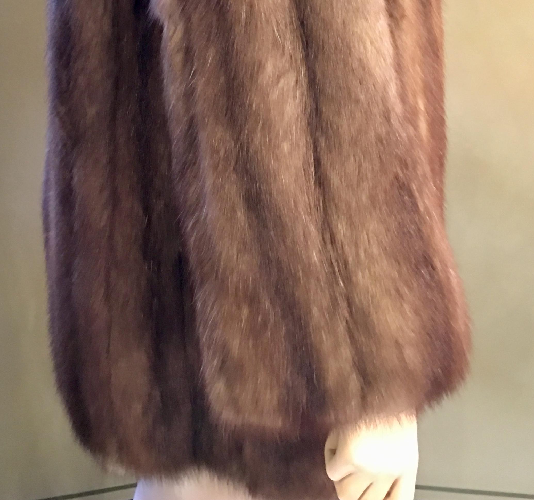 Supreme Opulent Russian Sable Fur Stroller Length Coat  In Excellent Condition For Sale In Tustin, CA