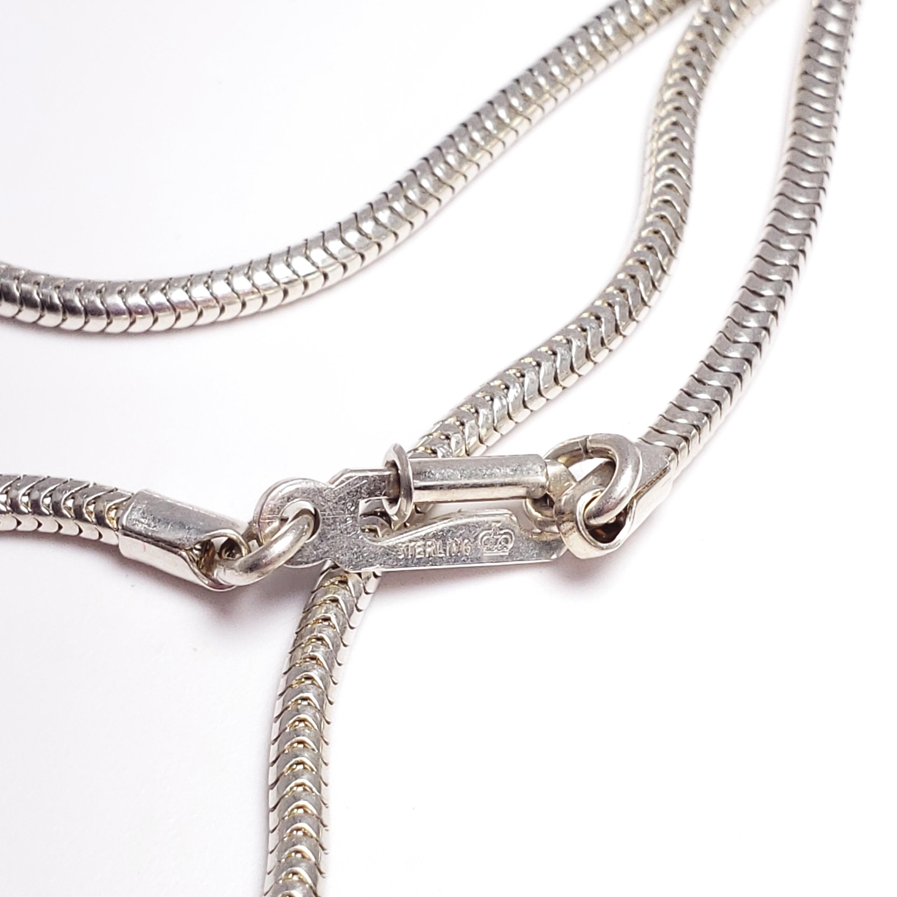 Antique Victorian Triple Drop & Tassel Pendant Necklace in Mesh Silver Setting For Sale 7