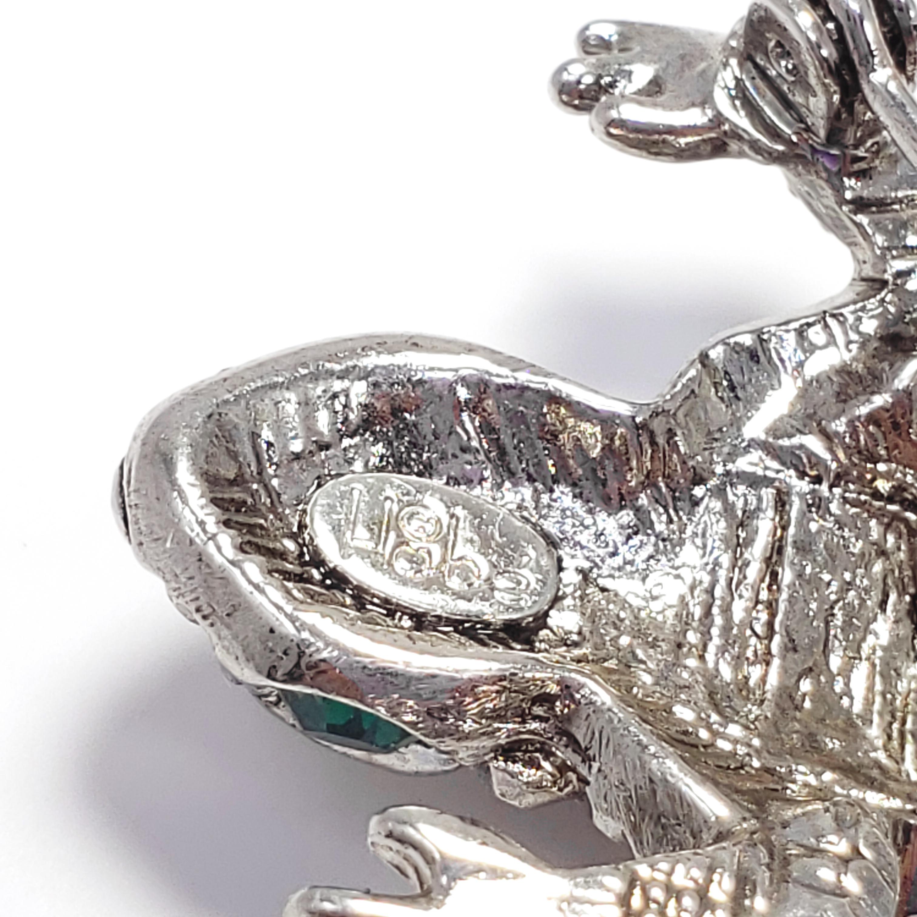 Hobe Pave Marcasite and Silver Frog Brooch Pin, 1940s 2