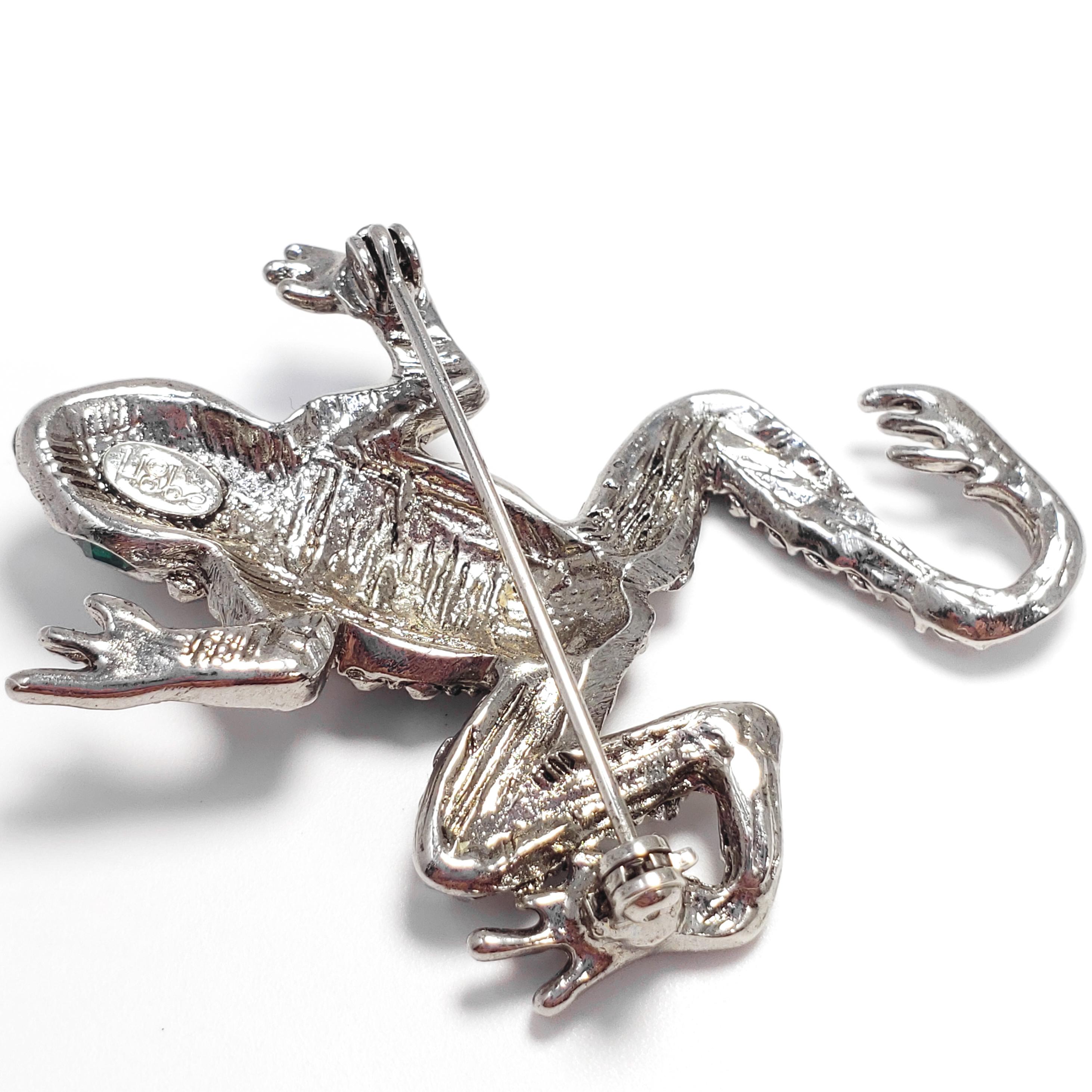 Hobe Pave Marcasite and Silver Frog Brooch Pin, 1940s 1
