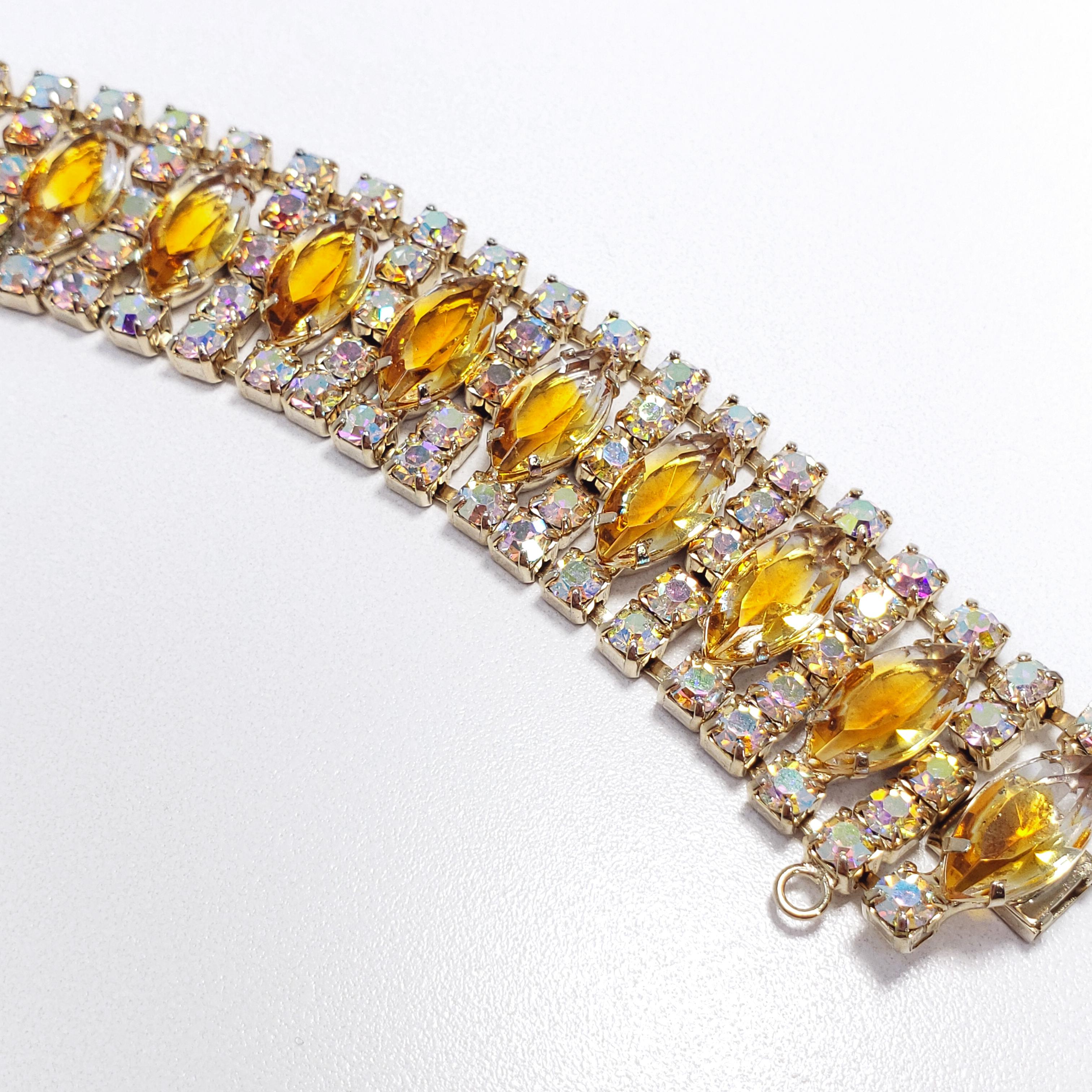 vintage aurora borealis crystal necklace