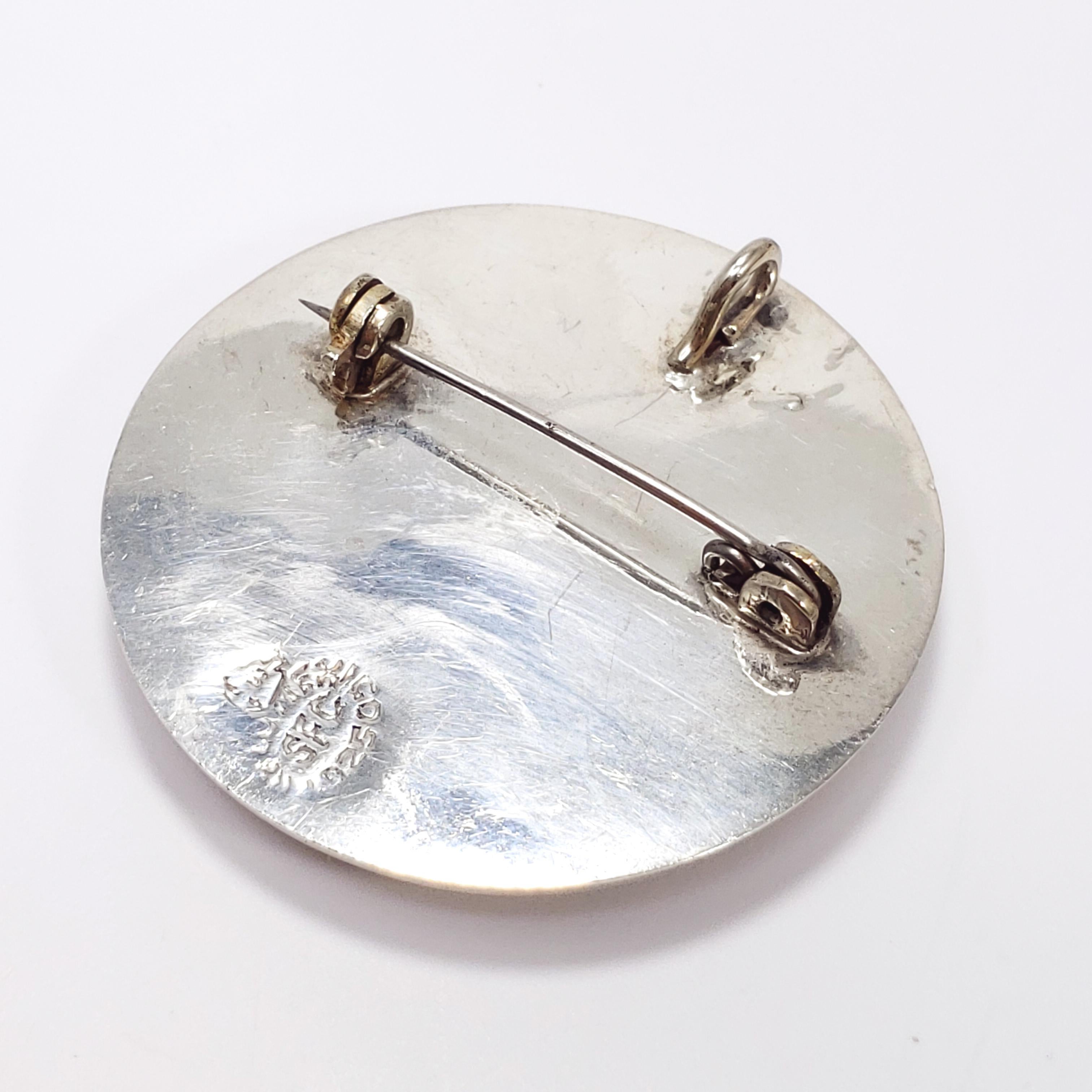 Vintage Sterling Silver Mexican Brooch Pin