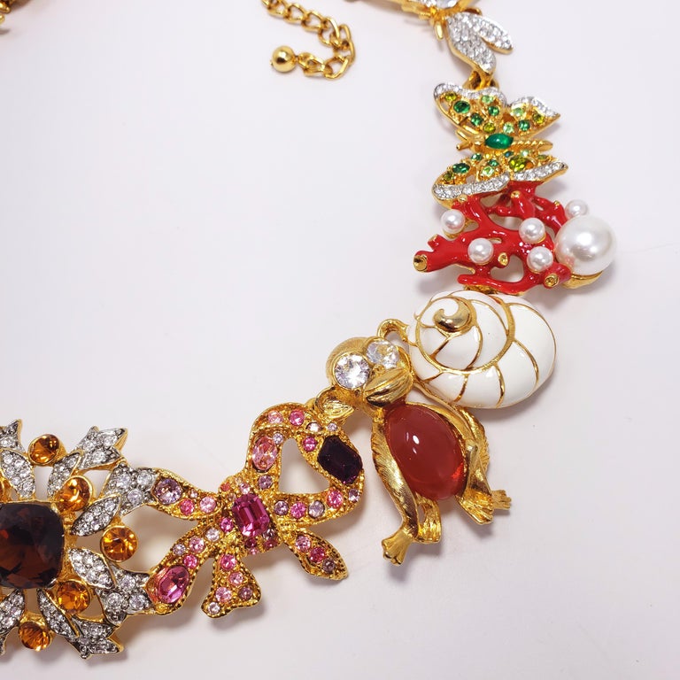 Kenneth Jay Lane Ornate Colorful Crystal Kaleidoscope Collar Necklace ...