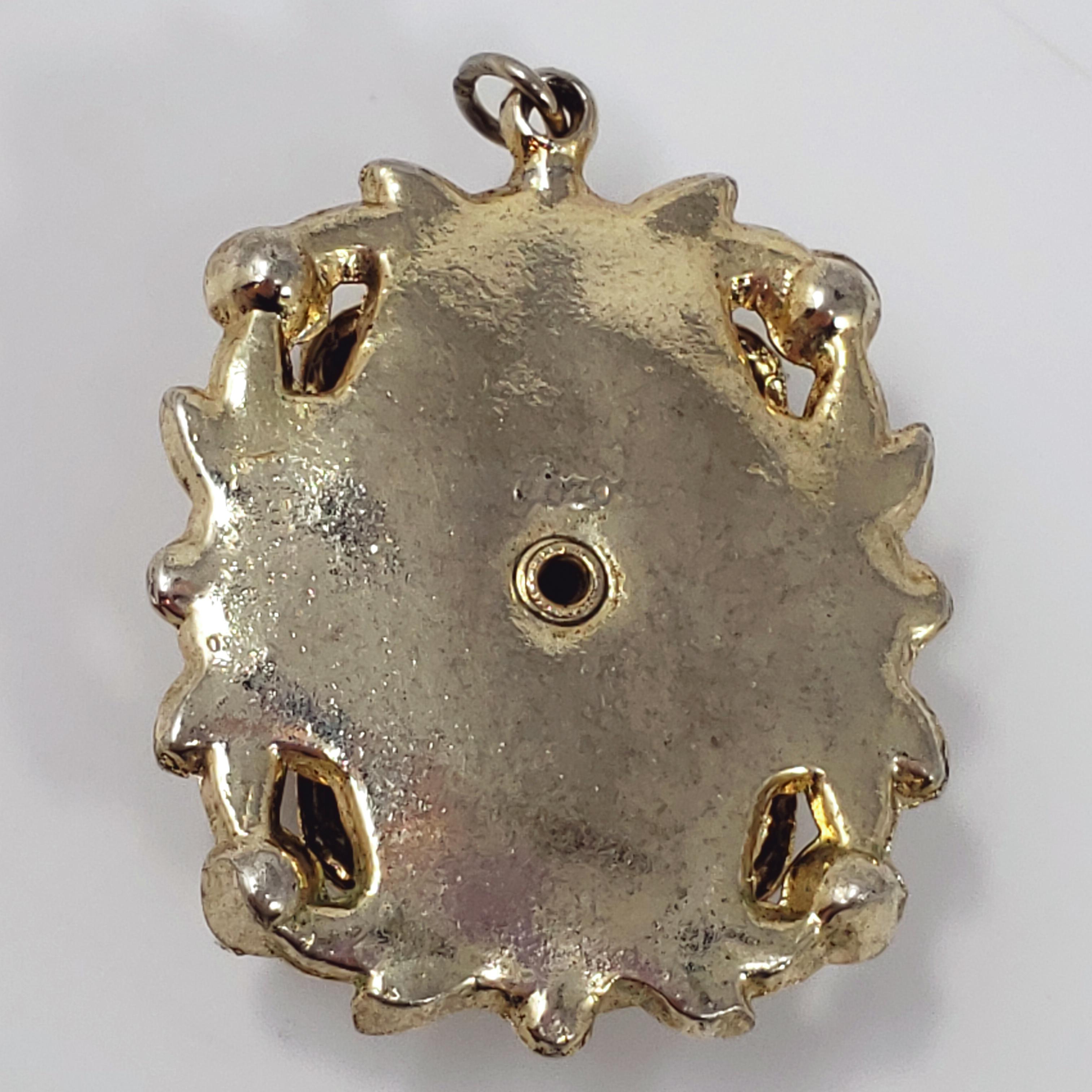 Women's Coro Aquamarine Crystal & Faux Pearl Pendant in Gold, Circa Mid 1900s