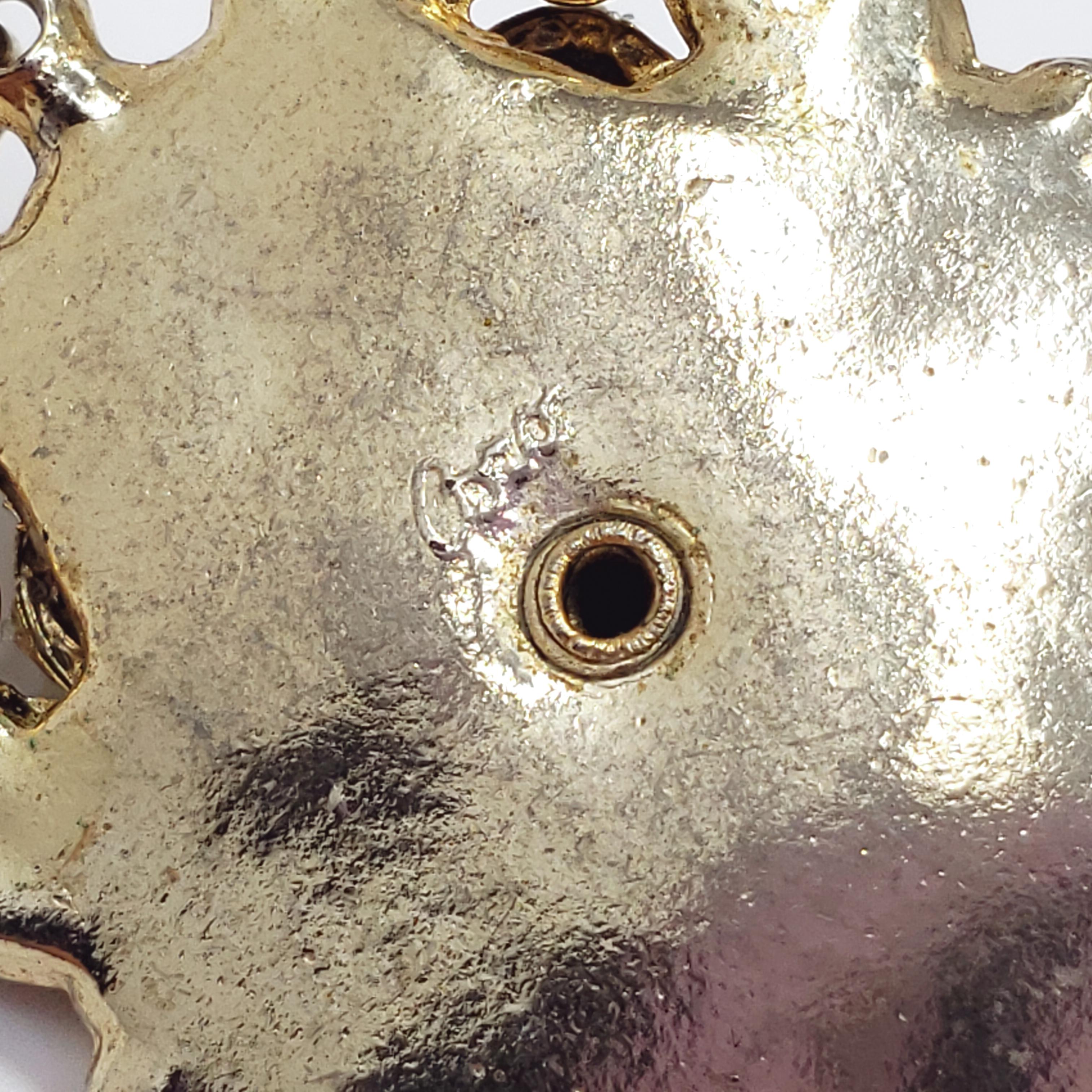 Coro Aquamarine Crystal & Faux Pearl Pendant in Gold, Circa Mid 1900s 1