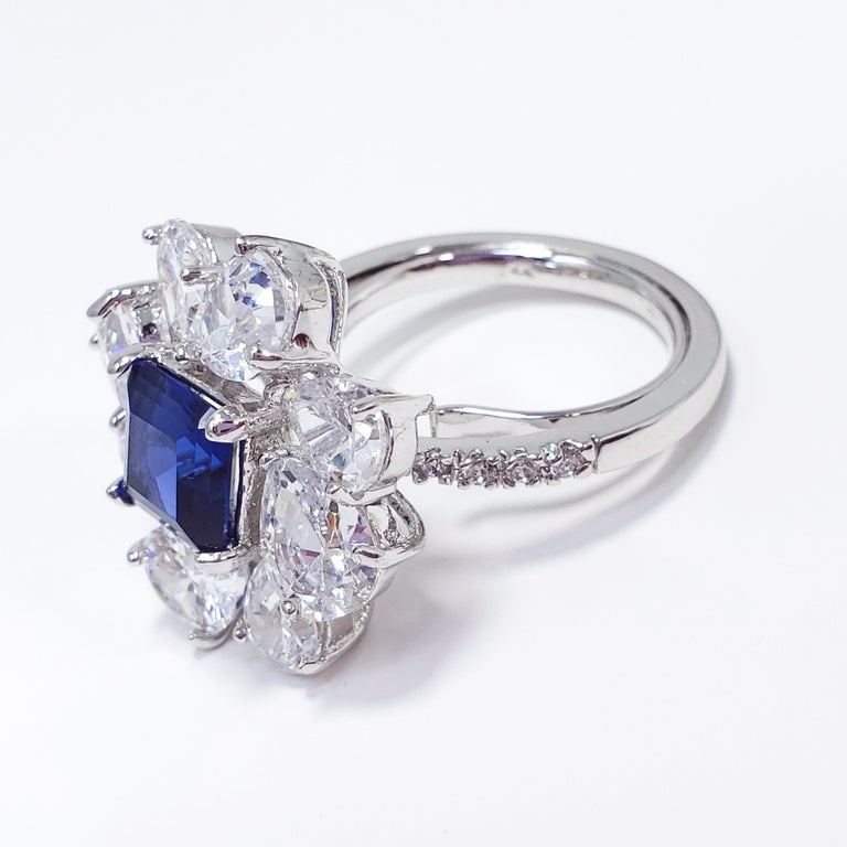 Aura & Irena Pear Zirconia Cocktail Ring - Adjustable 18K Gold Or Platinum Plated Statement Jewelry