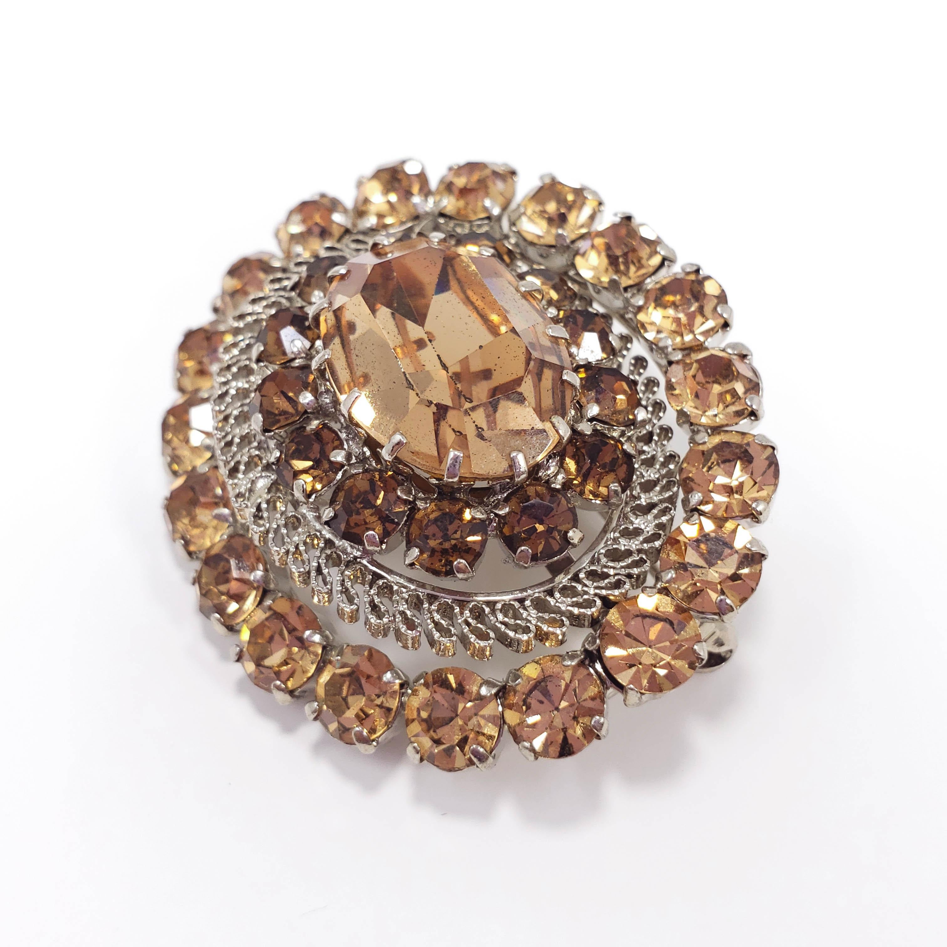 vintage austrian crystal brooch