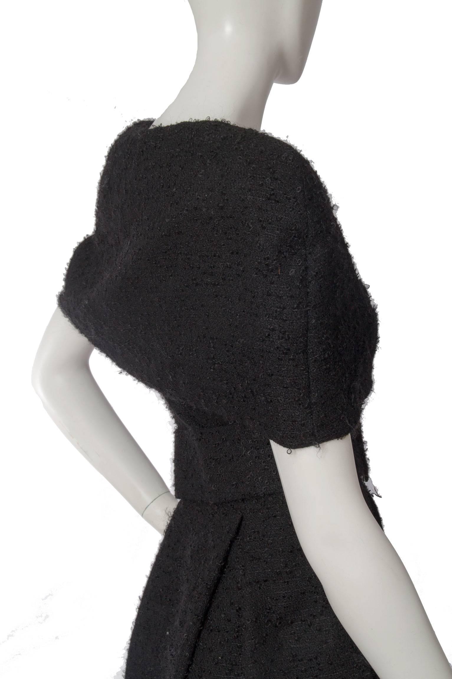 1980s black Caped Murray Arbeid Wool Dress For Sale 2