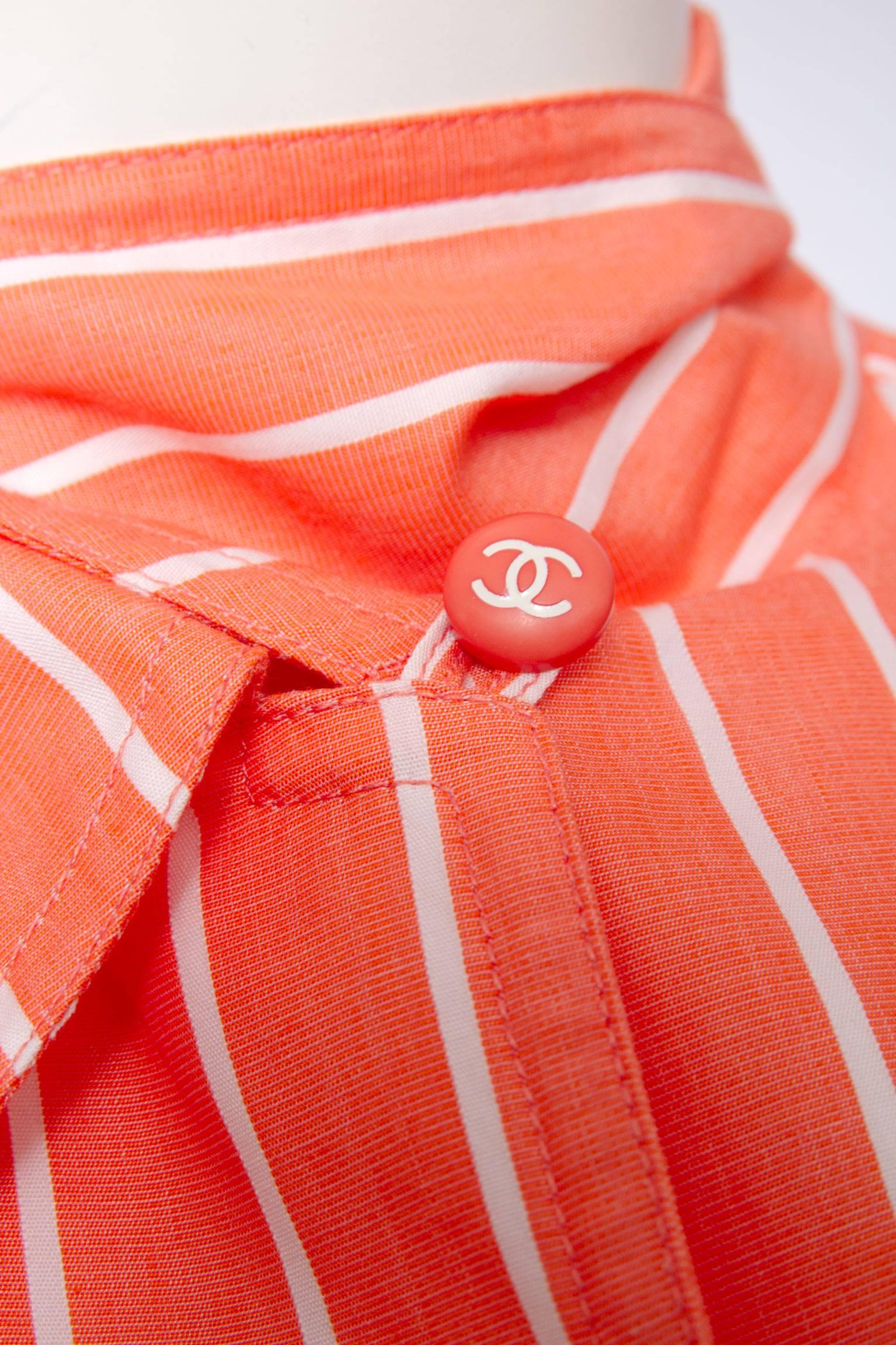1980s Chanel Striped Cotton Pajamas  1