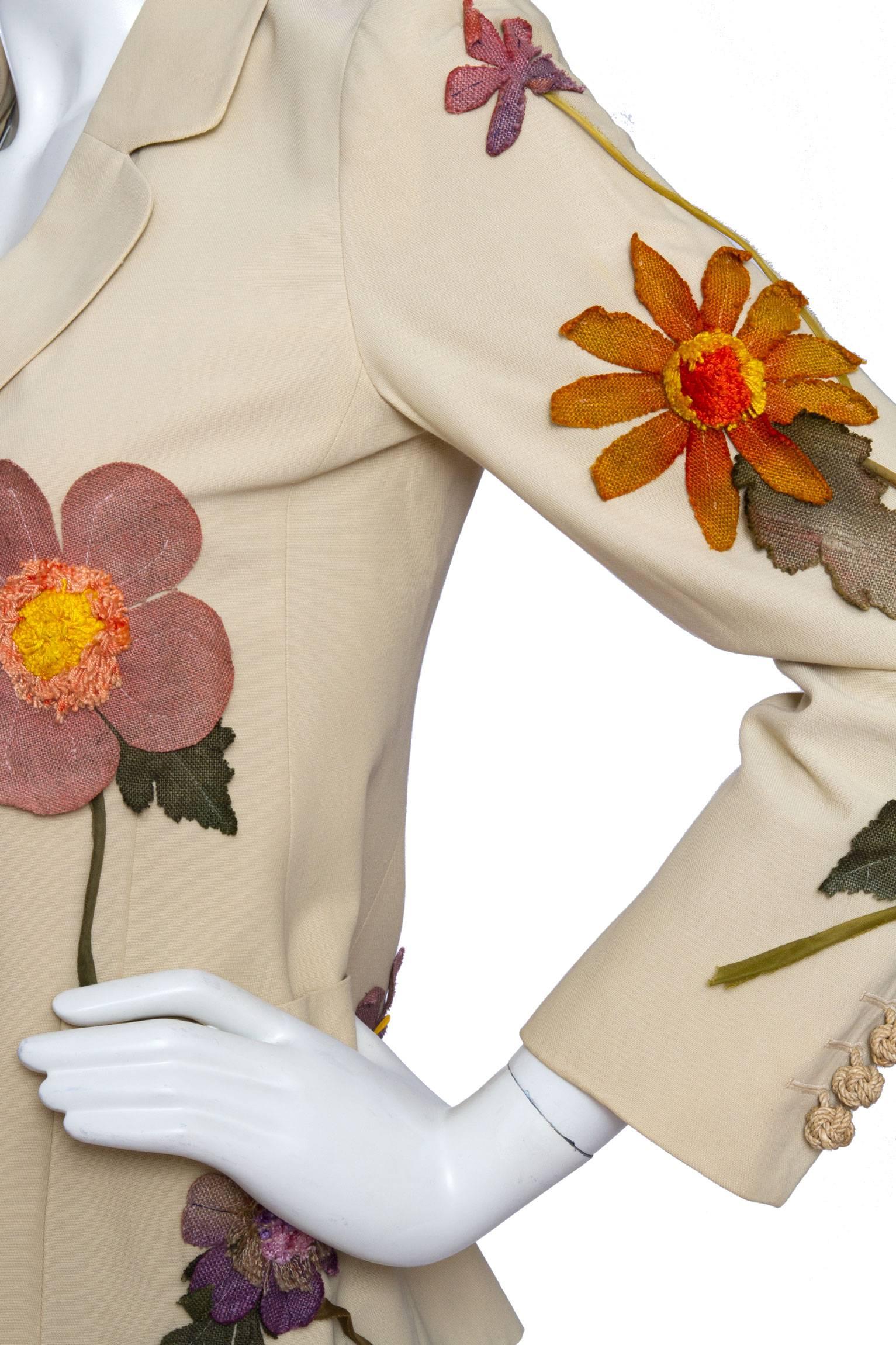 90s Moschino Blazer W. Flower Appliqué 1