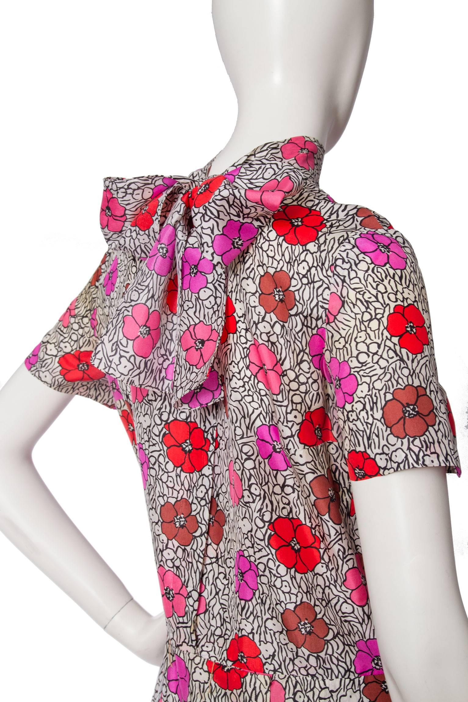 1960s Floral Chanel Haute Couture Dress 1
