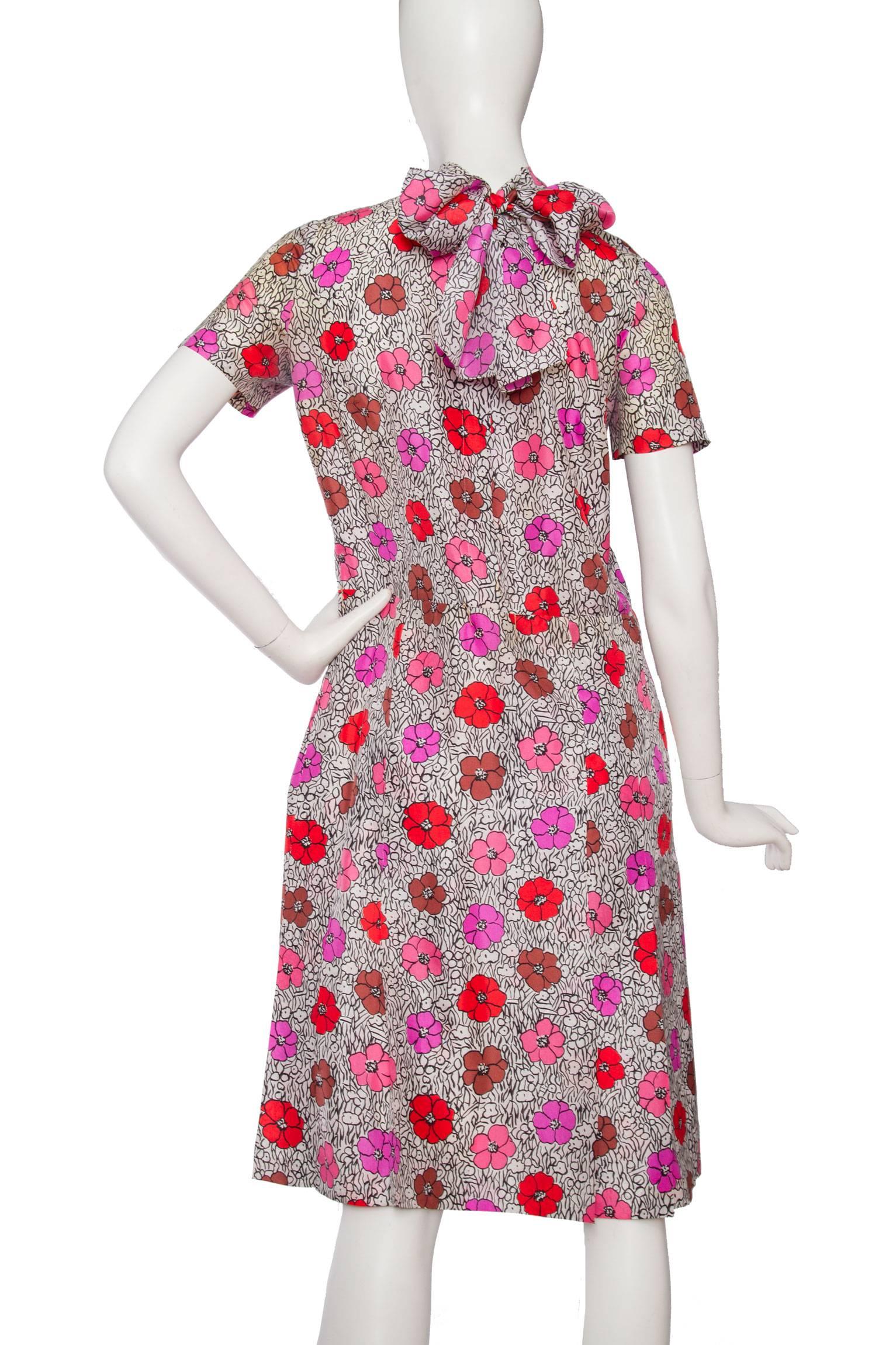 1960s Floral Chanel Haute Couture Dress In Good Condition In Copenhagen, DK