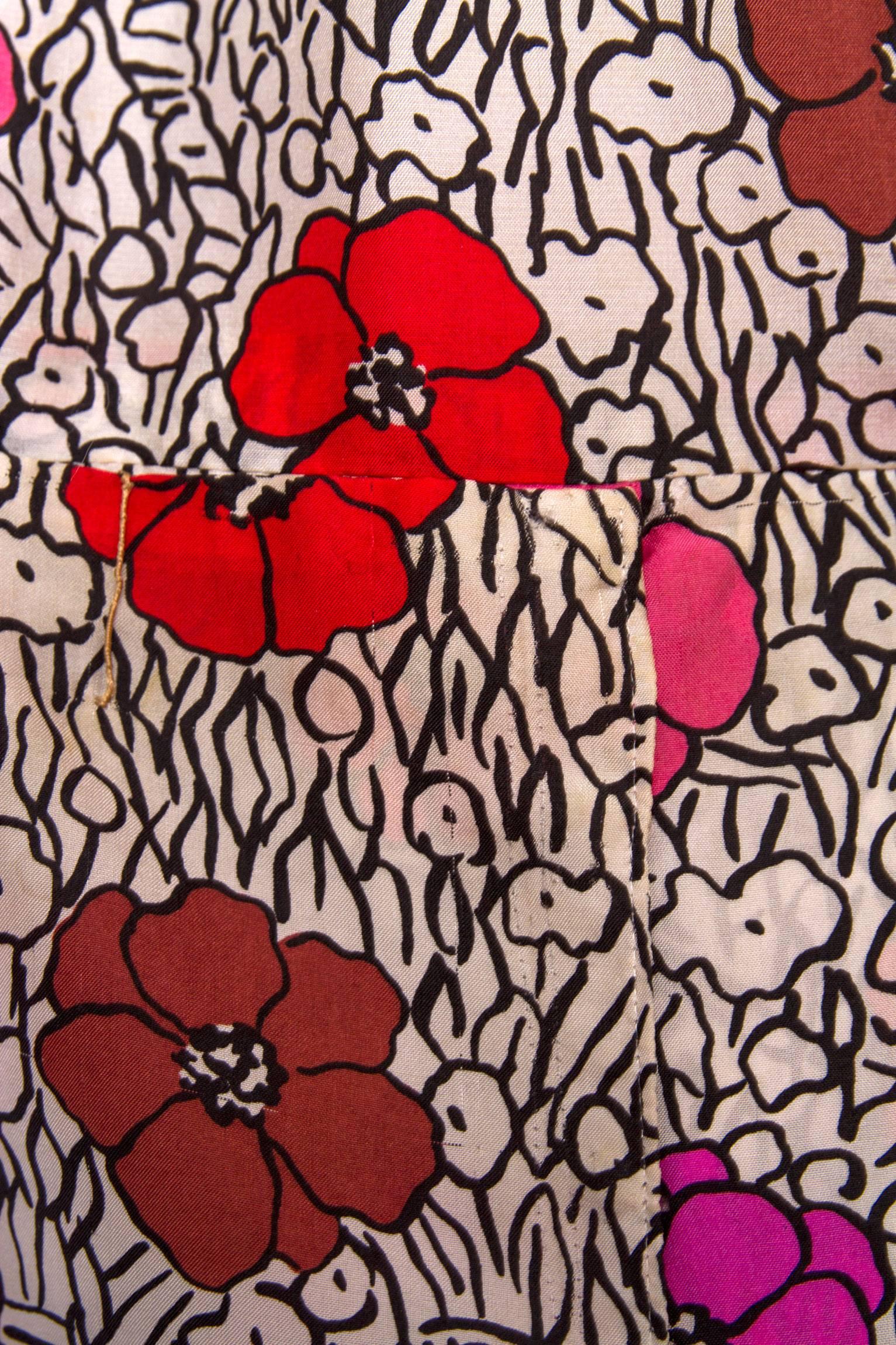 1960s Floral Chanel Haute Couture Dress 3