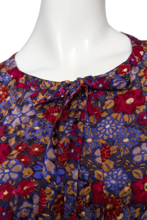 60s Chanel Haute Couture Floral Silk Dress at 1stDibs